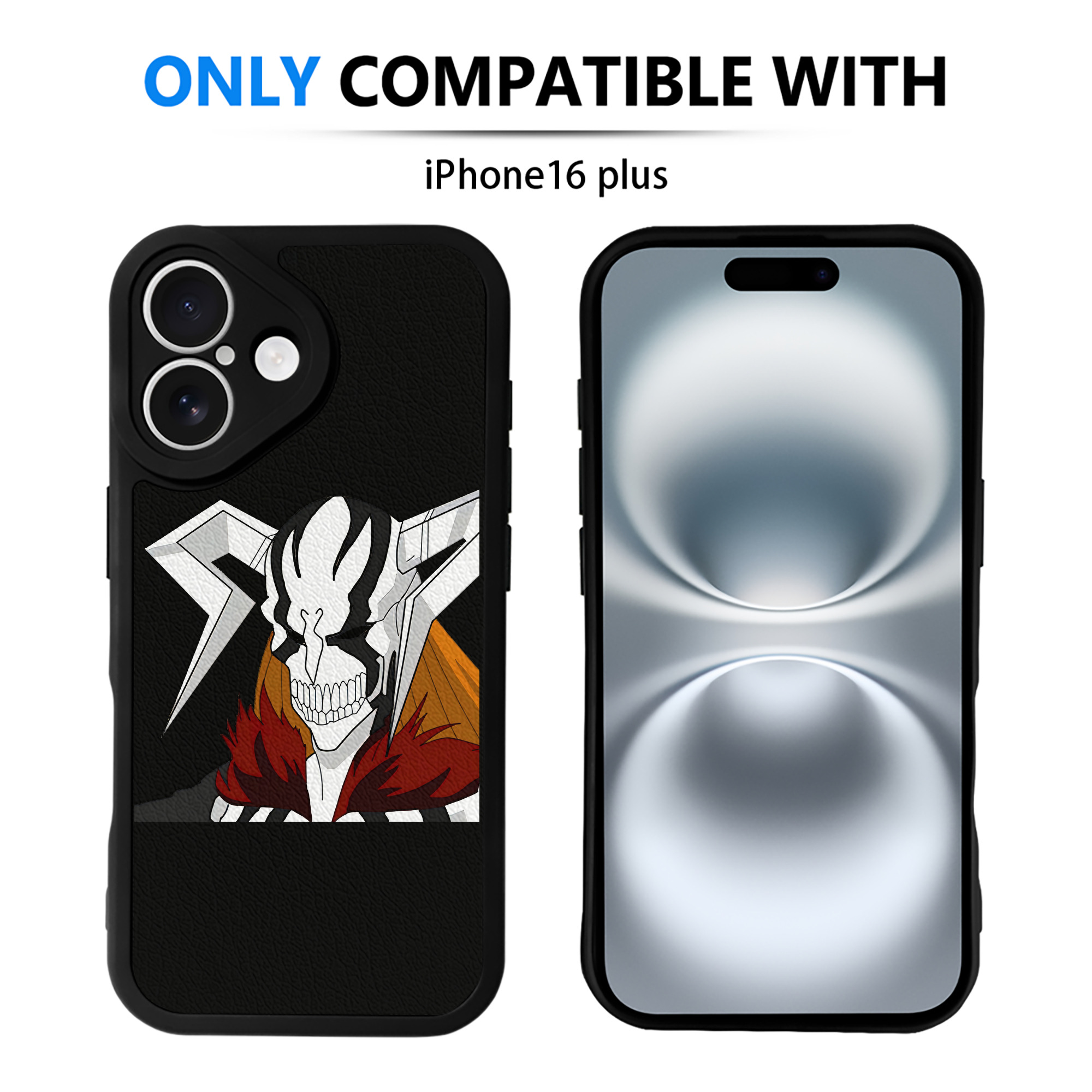ブリーチ 黒崎一護（くろさき いちご）BLEACH Kurosaki Ichigo 【iPhone 16シリーズ対応】シリコンスマホケース（レザー調） 材質：シリコン